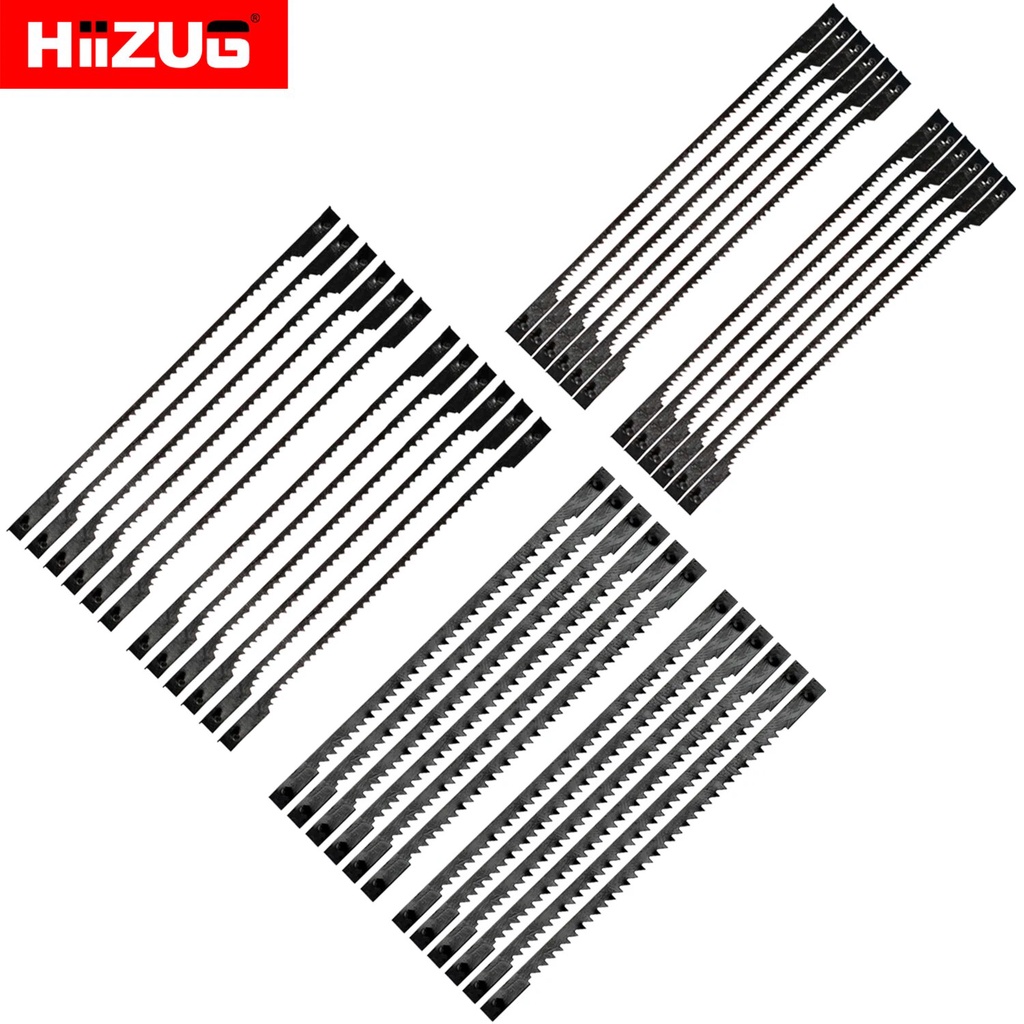 54Pcs Scroll Saw Blades Set 3inch SK5 High Carbon Steel Pin End Saw Blades Assortment Set 15TPI 18tpi 24tpi Wood Cutting Saw Blades Replacement Wood