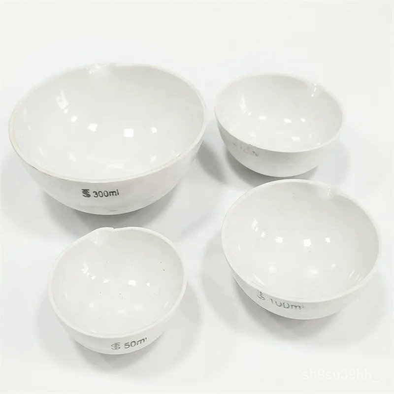 Lab 50ml 100ml Ceramic Porcelain Evaporating Dish With Pouring Lid