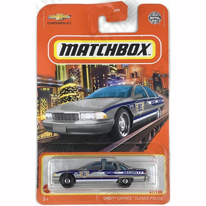 17U 2022 Matchbox Cars CHEVY CAPRICE CLASSIC POLICE 1/64 Metal Die-cast ...