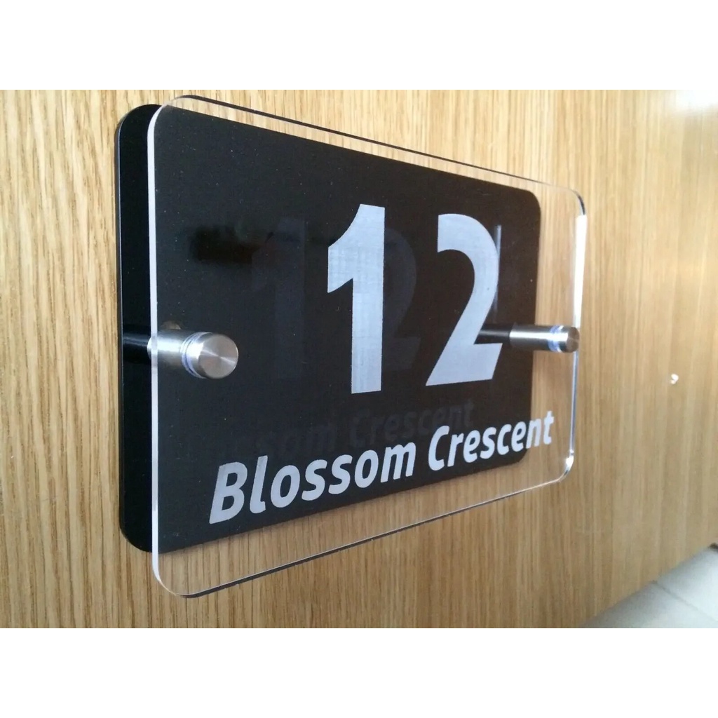 Customized Modern House acrylic door number plate numbers name plate