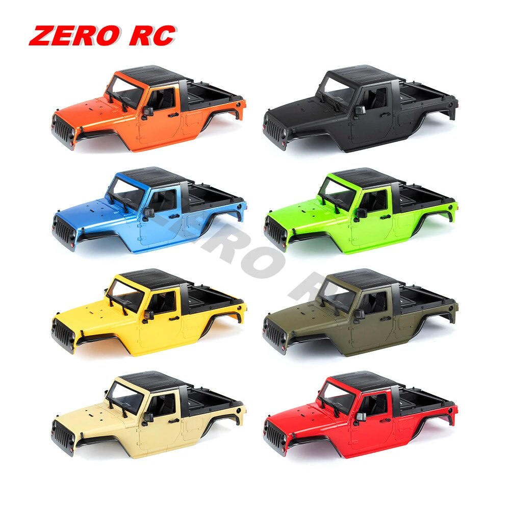 ROCK RC CAR Hard Plastic 313mm Wheelbase Pickup Body Shell Kit Door ...