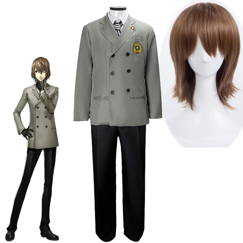 20l Goro Akechi Cosplay Costume Persona 5 AKC Uniform Suit Crow ...