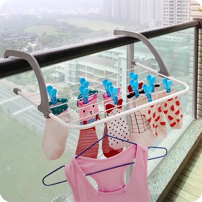 Collapsible Storage Radiator Racks Clothes Treasure Balcony Bathroom ...