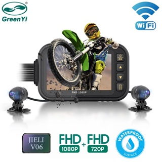 GreenYi 5 Inch Motorcycle Carplay DVR Dash Cam, 1080P Waterproof Camera, GPS Navigation