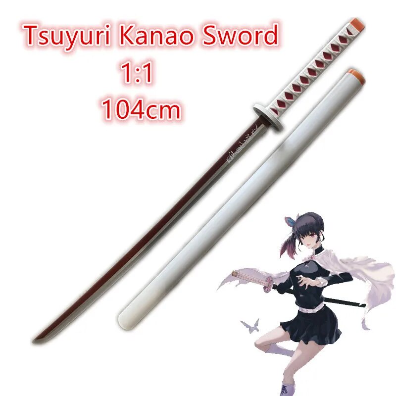 104cm Sword Weapon 1:1 Anime Tsuyuri Kanao Pink Sowrd Cosplay Ninja ...