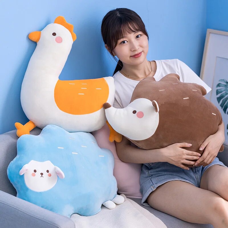 96s Kawaii Pig Plush Toys Cute Pillows Sheep Hedgehog Chick Soft ...