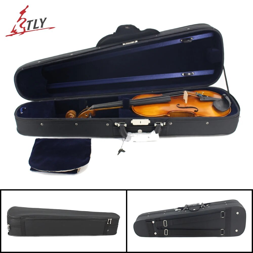 77s Highend Black Oxford+Plywood Triangle Violin Case Straps for 4/4 3