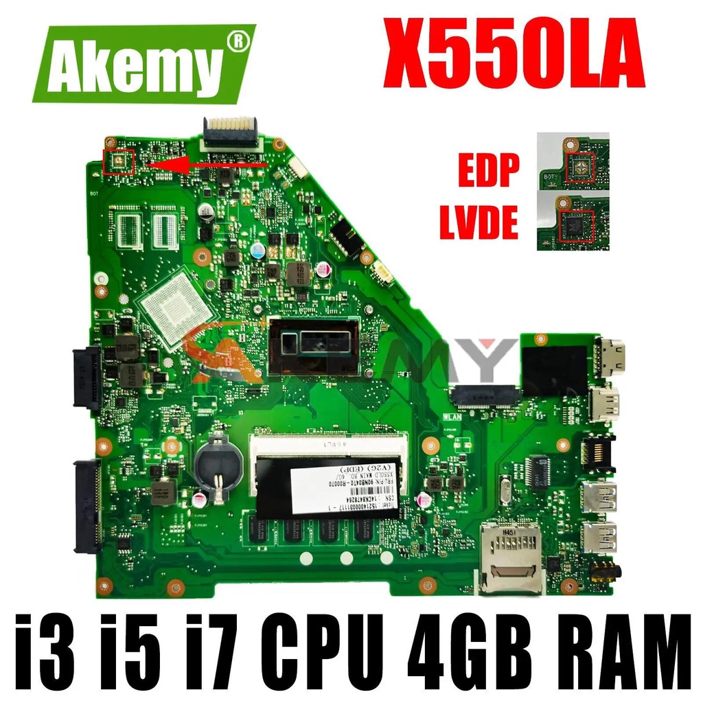 93l X550LA Laptop Motherboard I34th Gen I54th Gen I74th Gen CPU 4GB