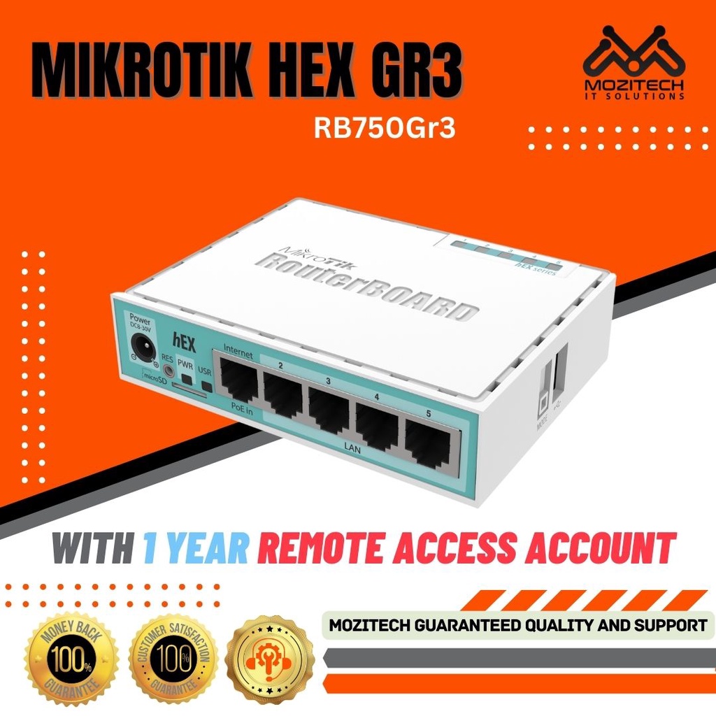 2024 MikroTik hEX Free Winbox Access 5 Ports Account Year 1 Router ...