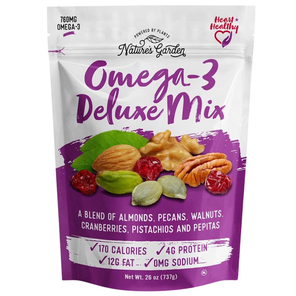 Nature's Garden Omega3 Deluxe Mix Power Up Omega Deluxe Trail Mix Heart