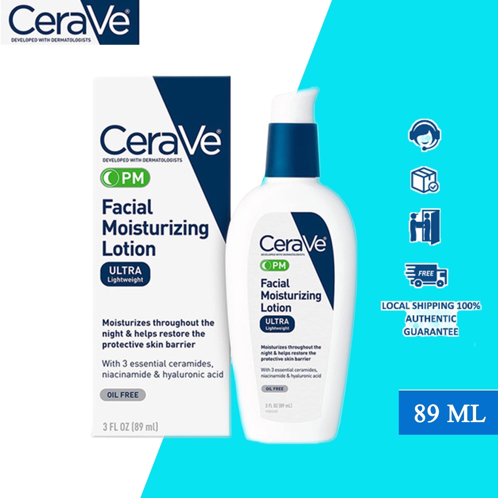 CeraVe Facial Moisturizing Lotion with Hyaluronic Acid and Niacinamide