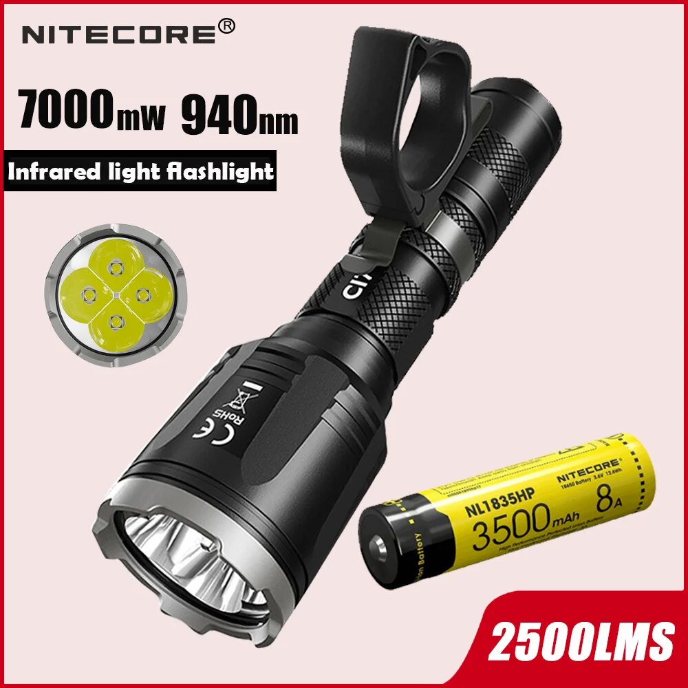 57Q NITECORE CI7 Infrared IR Flashlight 7000mW 940nm 2500Lumens 4x SST ...