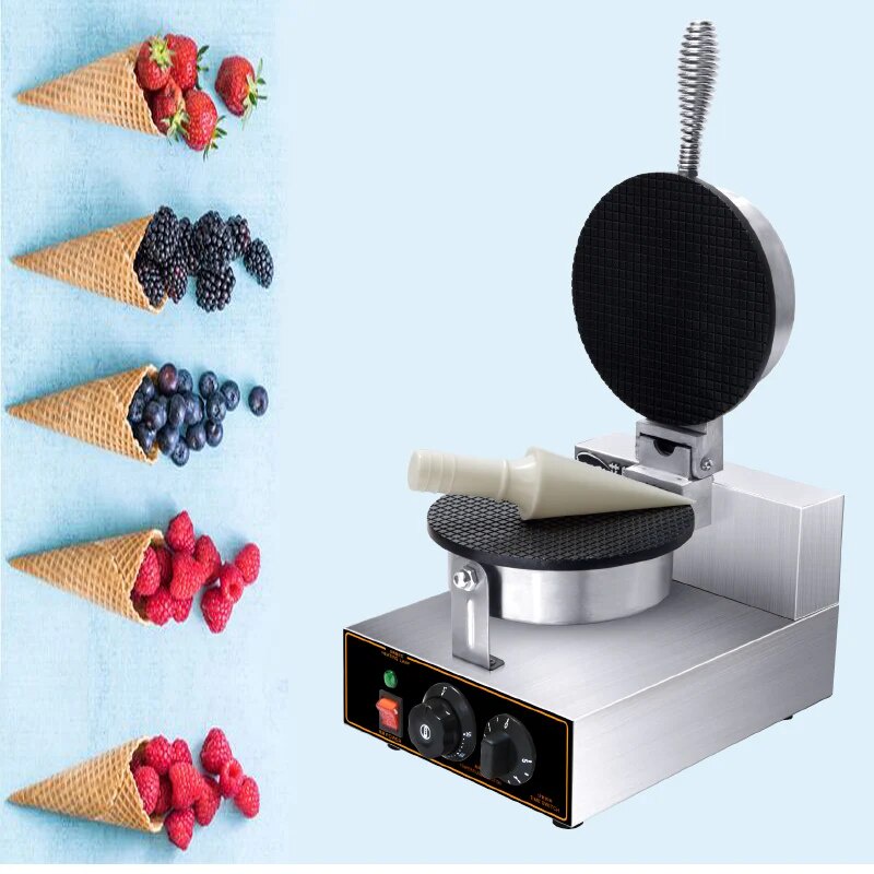 PBOBP Commercial Electric Egg Roll Waffle Maker Ice Cream Cone Waffle