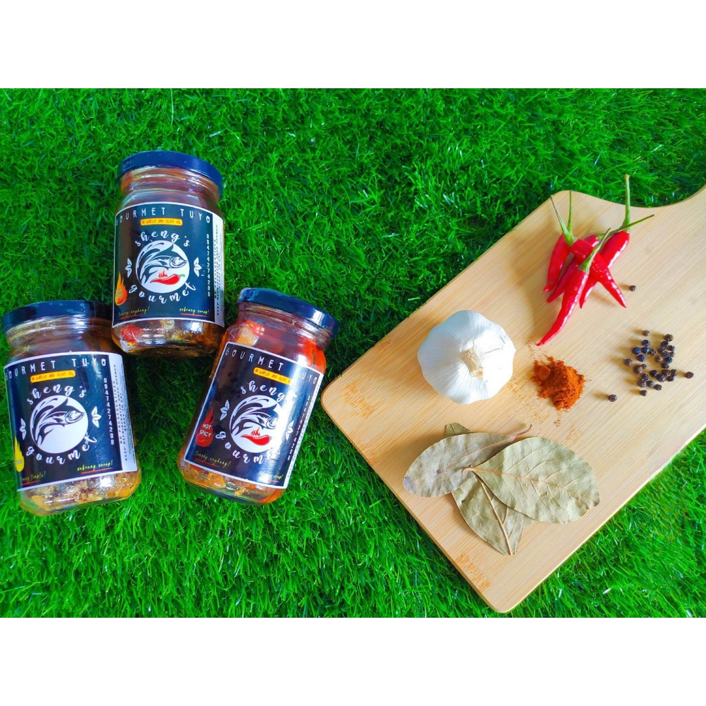 Sheng's Gourmet Tuyo in Garlic and Olive Oil Mild Spicy | Shopee ...