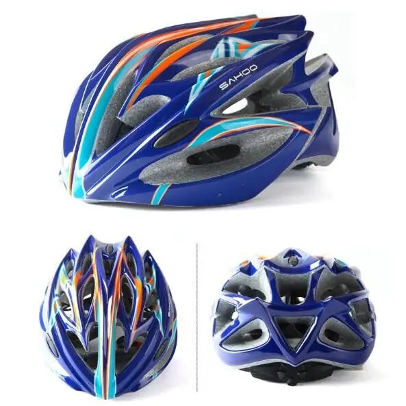 ☪SAHOO blue Cycling Helmet integratedmodel MTB bike helmet Sports