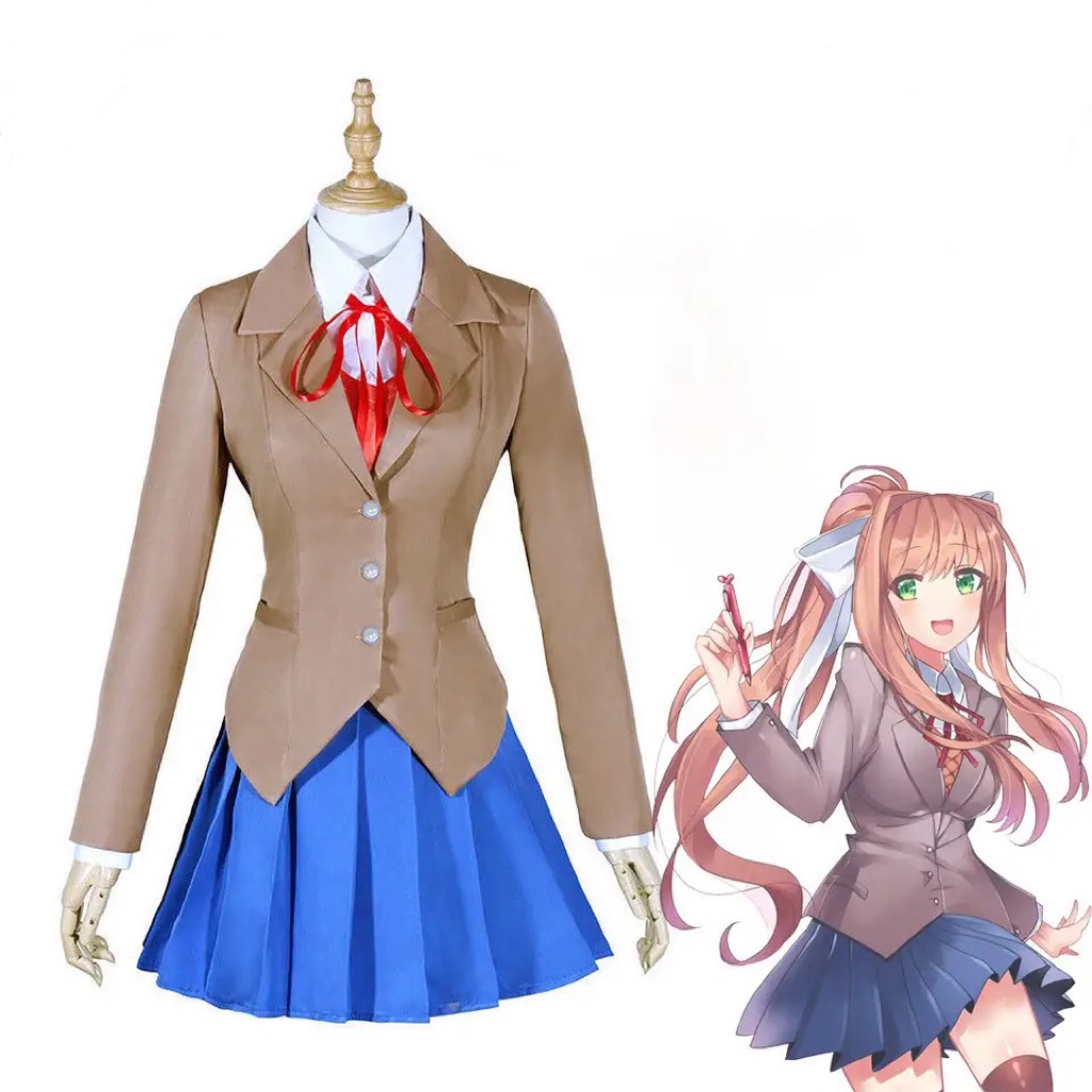 Doki Doki Literature Club Monika Cosplay Sayori Yuri Natsuki Cosplay Costume  School Uniform Girl Wom | Shopee Philippines