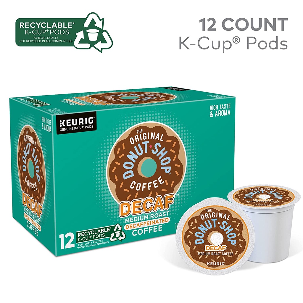 The Original Donut Shop DECAF Medium Roast KCup Coffee Pods Keurig 12