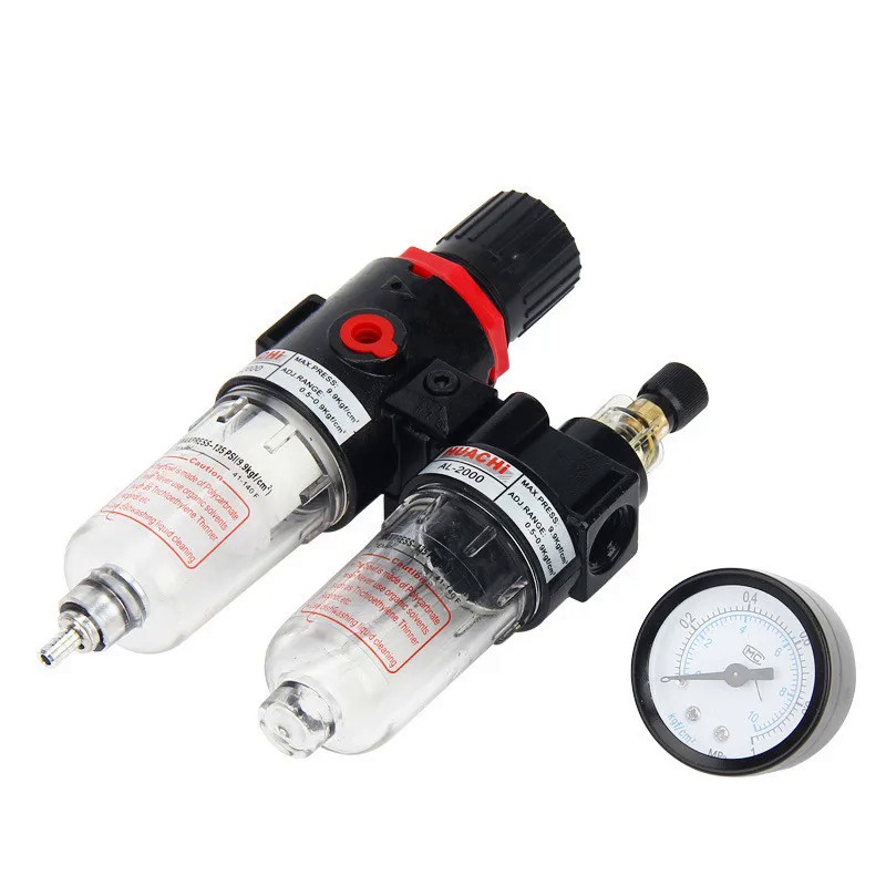 1/4'' Air Filter Regulator AFC2000 Pneumatic Tools Pressure Gauge