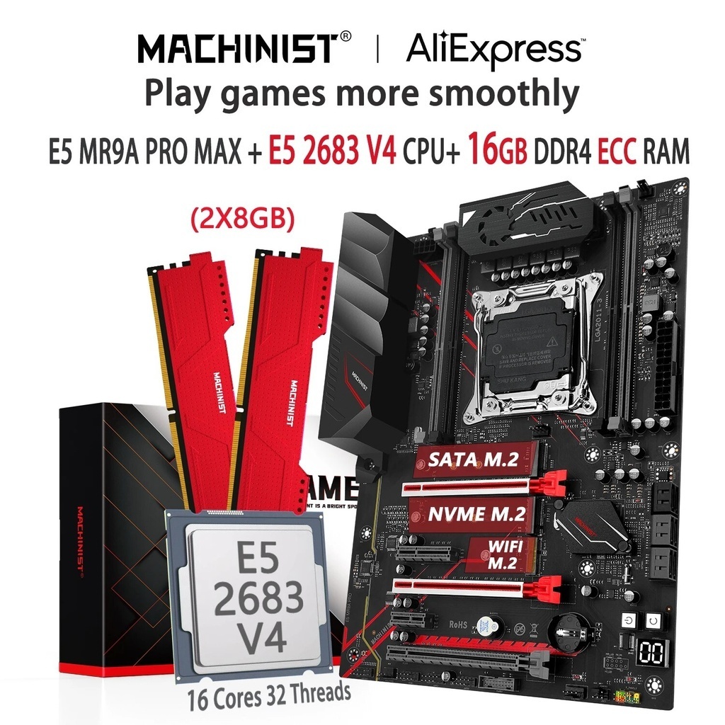 ♠MACHINIST MR9A PRO MAX Motherboard X99 Set LGA 2011-3 Kit Xeon E5 2683 ...