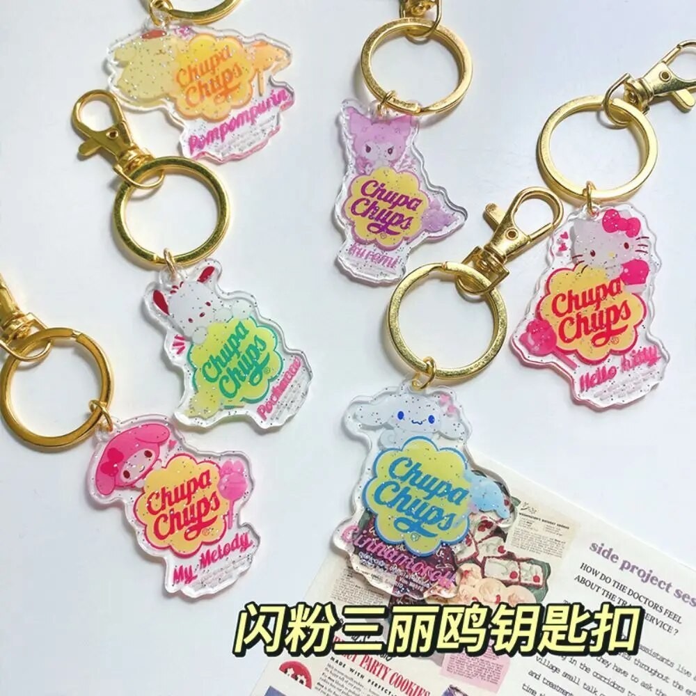 Sanrio Anime Hello Kitty Lollipop Key Chain Cute Cartoon Kuromi ...
