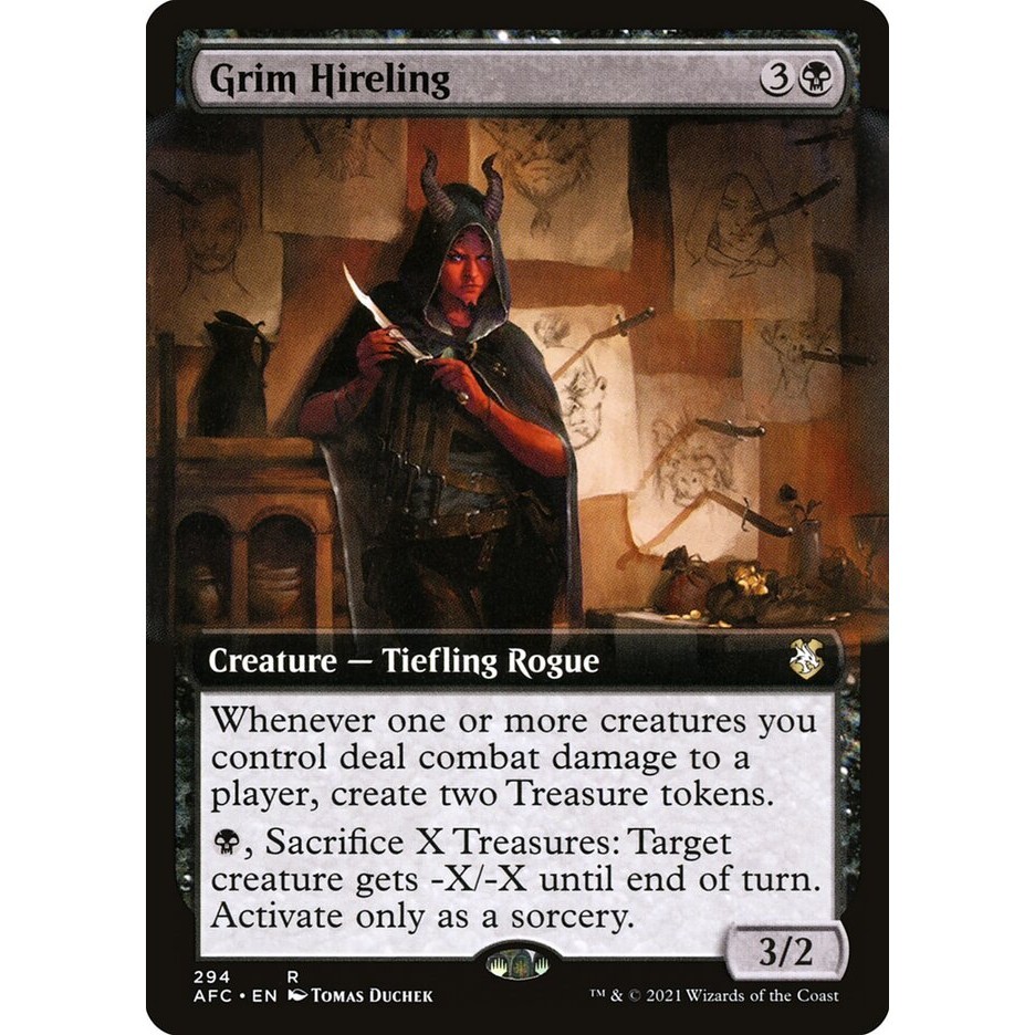 MTG Proxy Card - Grim Hireling (Extended Art) | Forgotten Realms ...