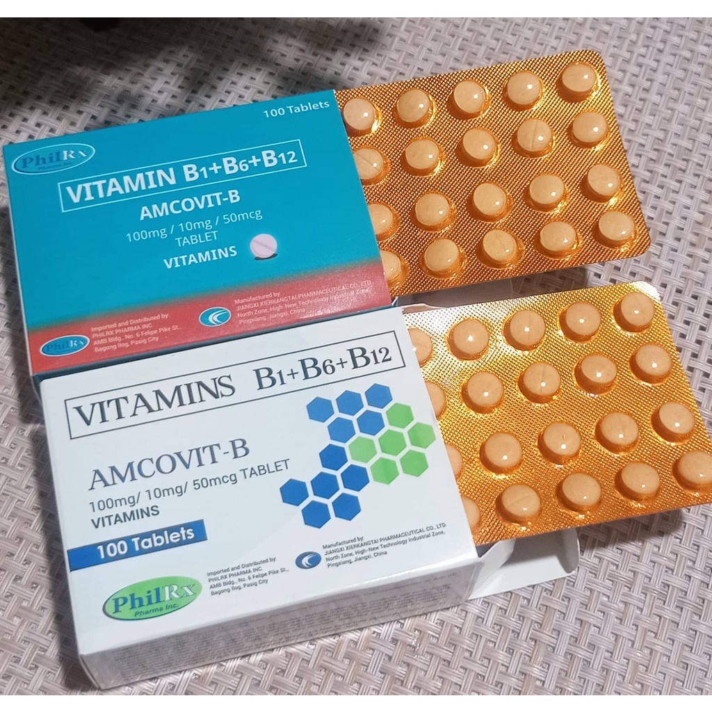 COD 100mg10mg50mcg B1 Tablets B 100 Complex B12 Vitamin B B6 AMCOVIT ...