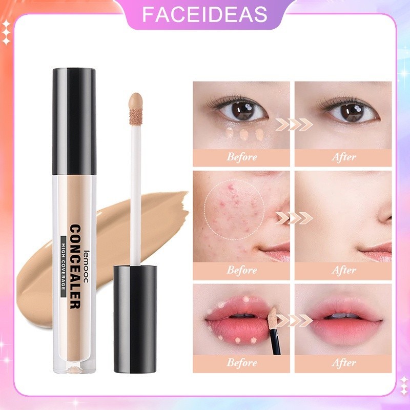 Lemooc Natural Concealer Full Coverage Matte Conceal Dark Circles Scar ...