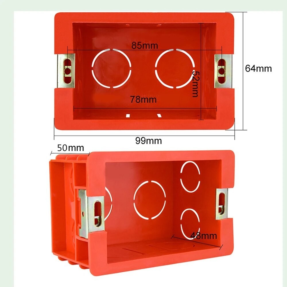 ♡SANDIY Switch Box 99mm*64mm US Standard Internal Mounting Box Red ...