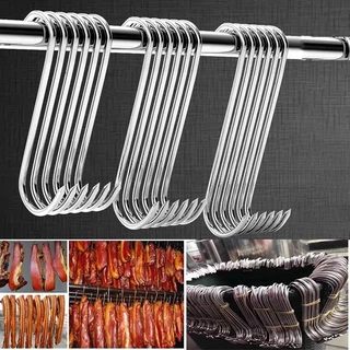S Meat Hooks Stainless Steel, Roast Duck Hook for Salted Meat Sausage ham  with Pointed S Shaped Hook, Heavy Duty Sharp Butcher Hooks for Hanging  Hanging Drying BBQ Grill Cooking Smoker(5 inch,20