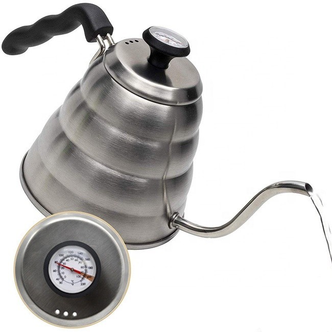 1L stainless steel flow gooseneck tea kettles pour over coffee drip ...