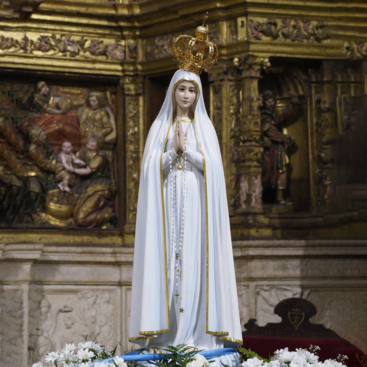 Exterior Garden Church Sculpture Religious Mother Our Lady Fatima ...