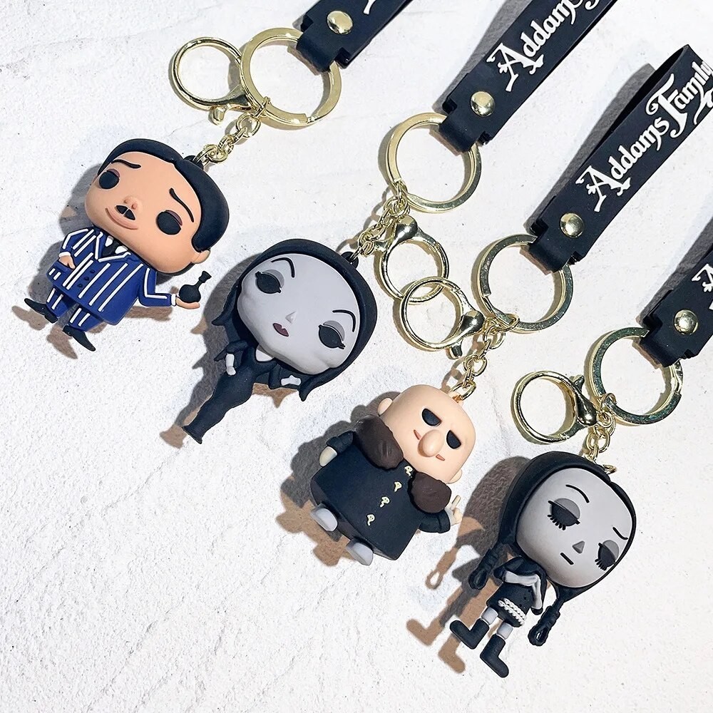 77N 20pcs Anime Wednesday Addams 3D Keychains Animated Wednesday Addams ...