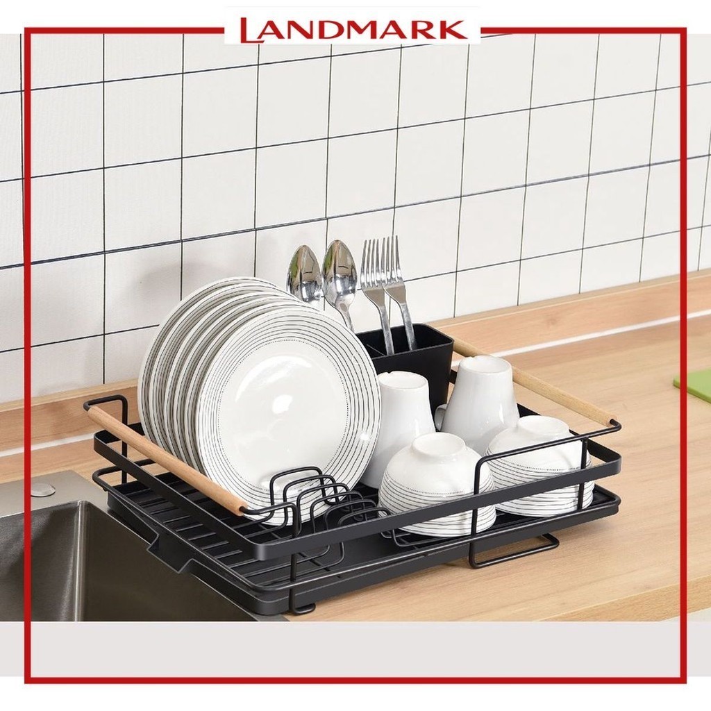 The Neat Project Rogu Metal Dish Rack With Wood Accent | Shopee Philippines