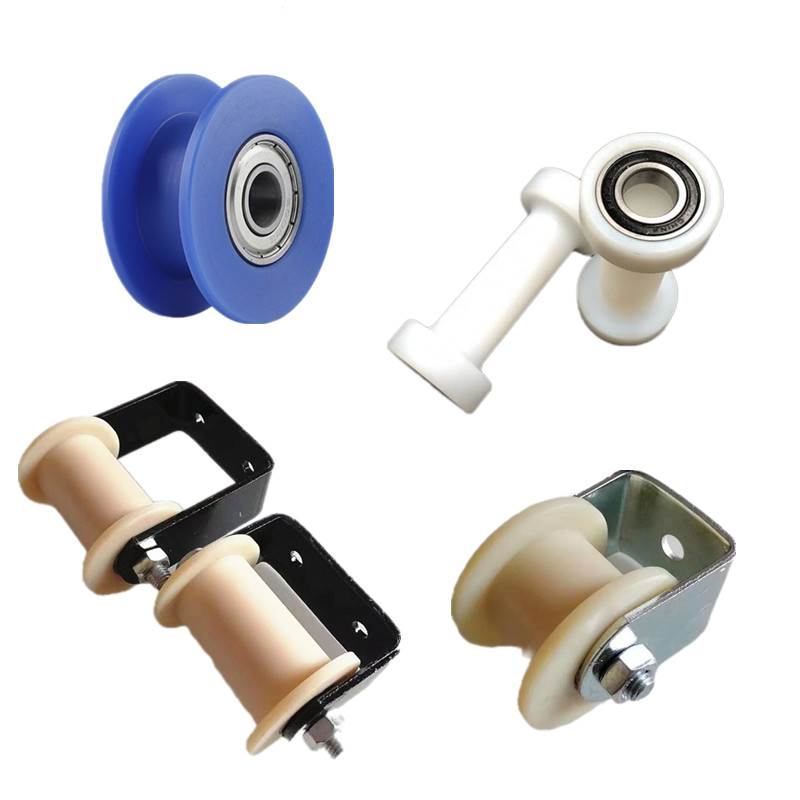 H-grooved rope pulley with support plastic sheave wheel nylon cable ...