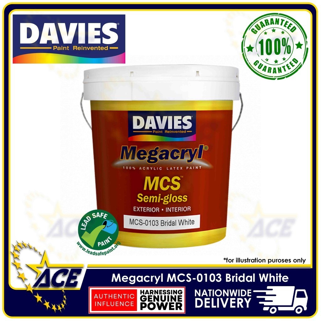 Davies Megacryl Semi Gloss MCS 0103 Bridal White 16 Liters Shopee Philippines