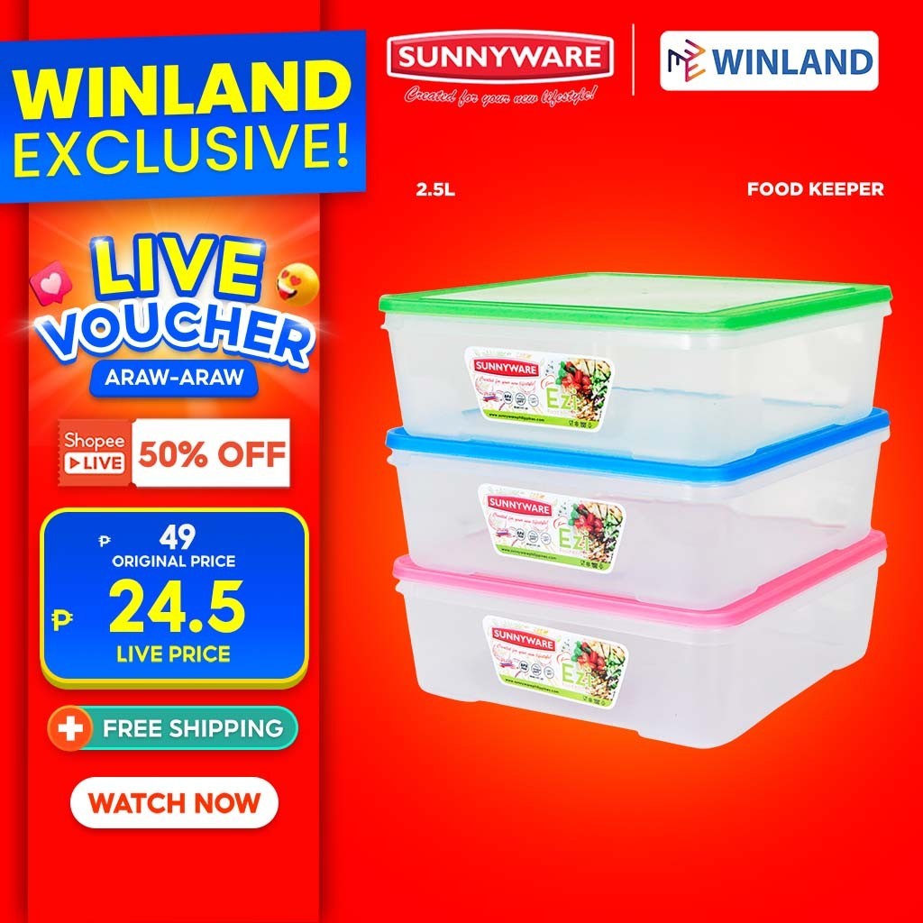 Sunnyware by Winland 2.5L | 2500mL EZI Food Saver Keeper Storage ...