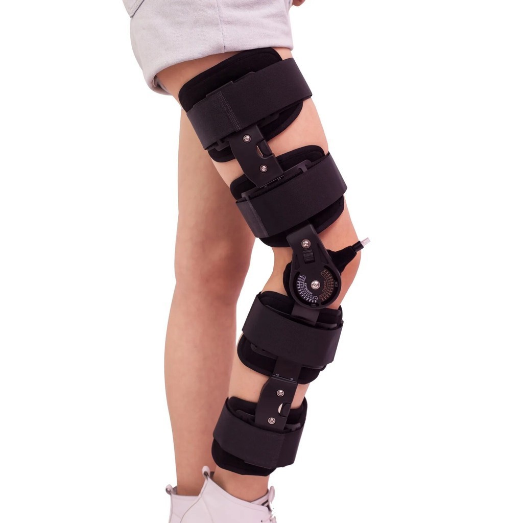 Adjustable Hinged ROM Knee Brace For Recovery ACL MCL & PCL Injury ...