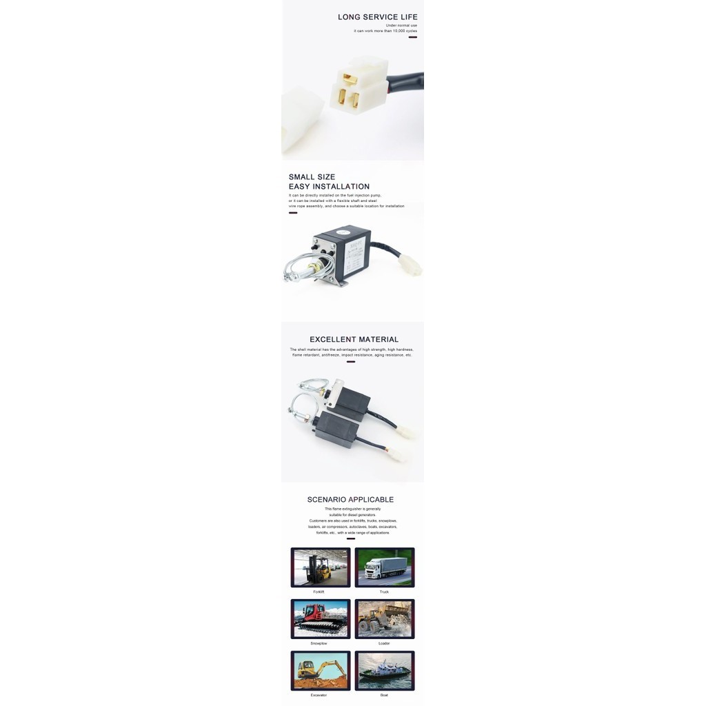 XHQ-PT Power On/Off pull Type Diesel Engine Accessory Stop Solenoid ...