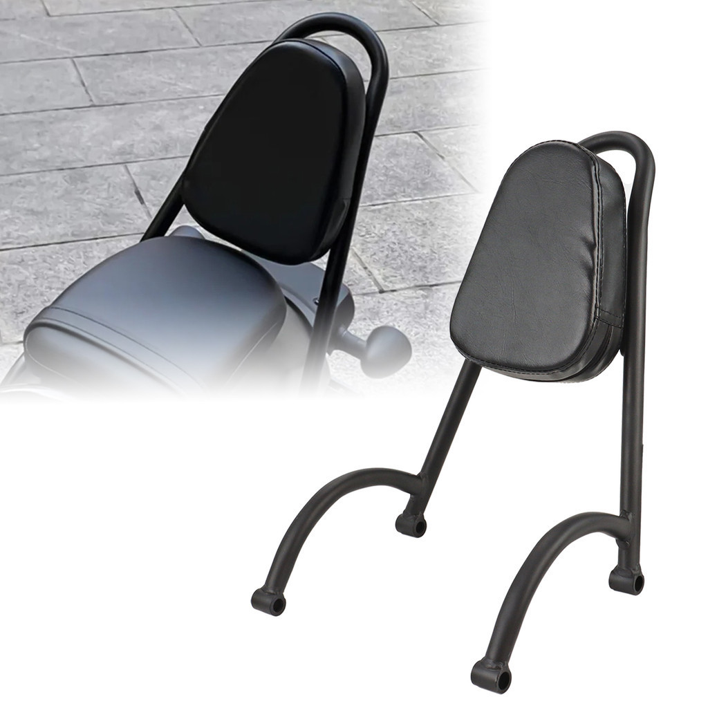 Motaux Sissy Bar Passenger Backrest For Honda Rebel 250 (CA250/CMX250) - Black Steel With Synthetic Leather Pad - View #9