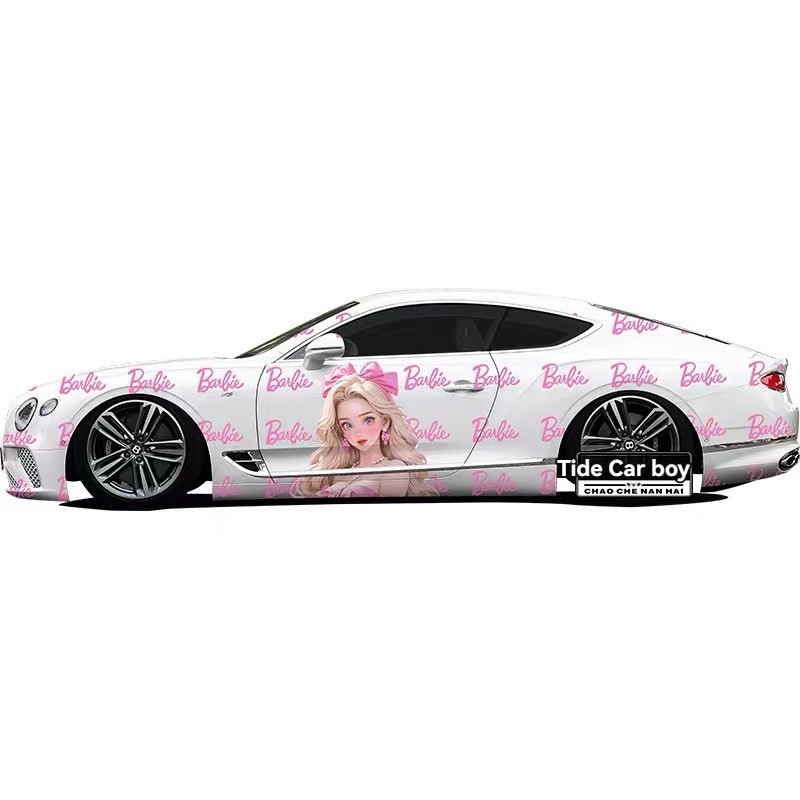 Cartoon Barbie Princess car stickers Bentley Continental GT full car ...