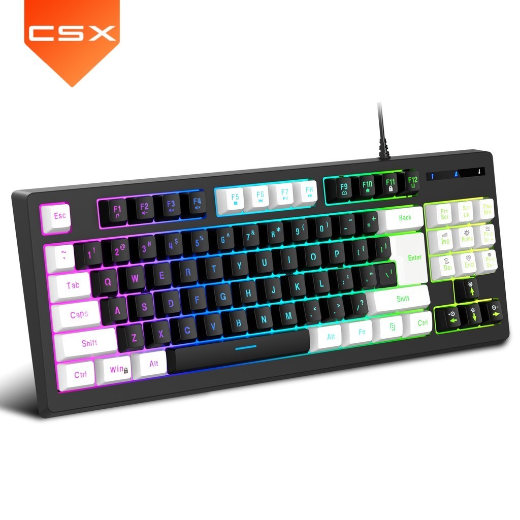 CSX Wired Gaming Mechanical Keyboard Red Switches RGB K617 87% Usb USB ...