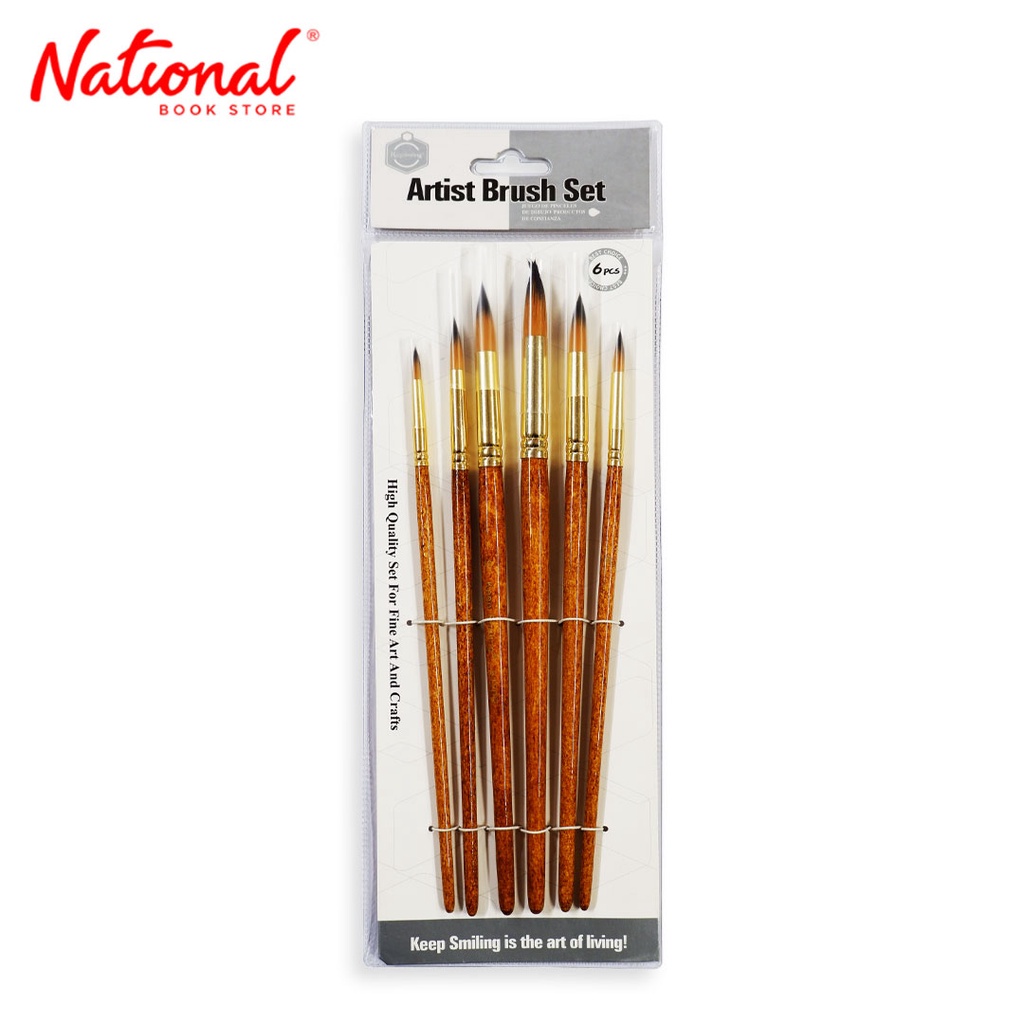 Keep Smiling Brush Set A6119R Round 6 Pieces - Arts & Crafts Supplies ...