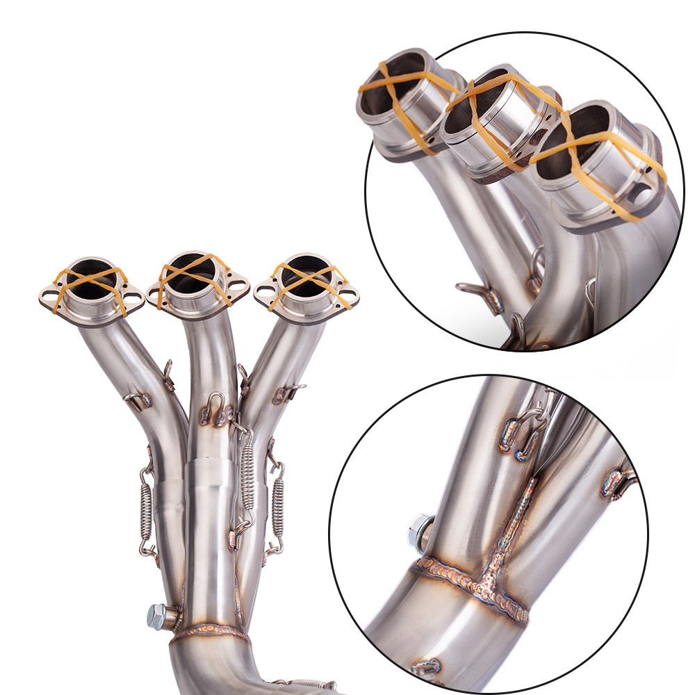 Stainless full Motorcycle exhaust muffler styem Front Exhaust Tube pipe ...