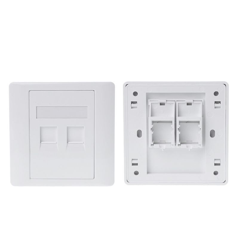 ~86 Type White Faceplate Wall Plate Socket Dual Ports Network LAN ...