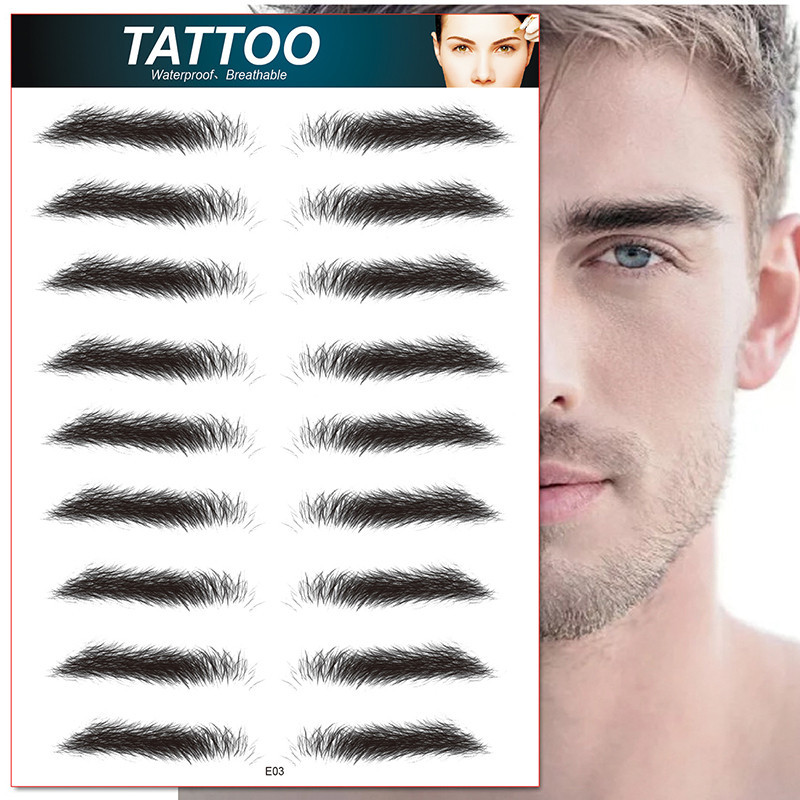 Eyebrow Tattoo for Men Realistic Fake Tattoo Eyebrows Black Popular — free download