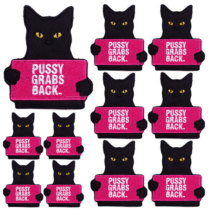 Pulaqi 10PCS Wholesale Black Cat Patches On Clothes Cute DIY Stickers ...