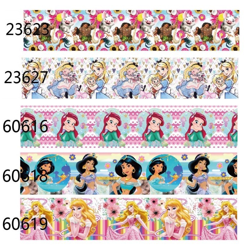 (10Yards) Disney Princess Printed Grosgrain Ribbon Materials for Sewing ...