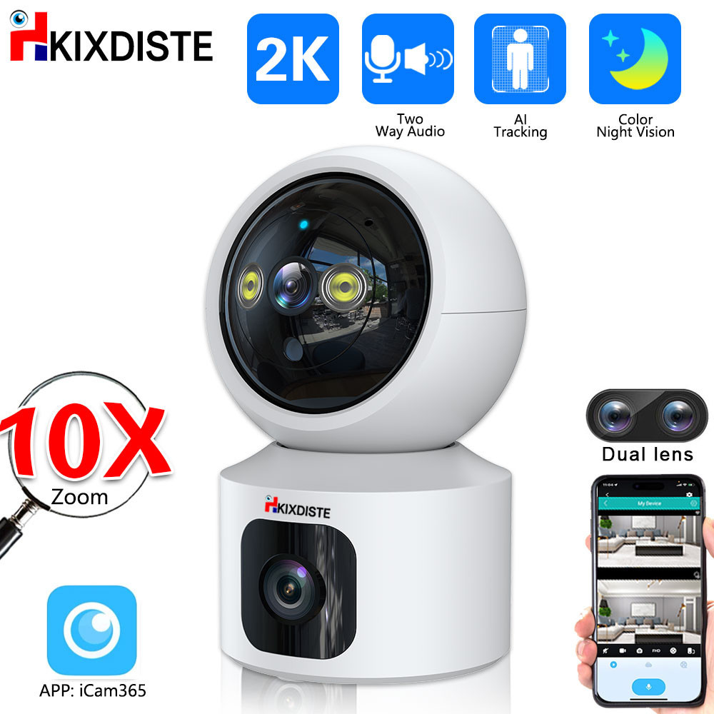 ♚2k 10x Zoom Wireless Mini Ip Camera 4mp Baby Monitor Cctv Indoor Two 