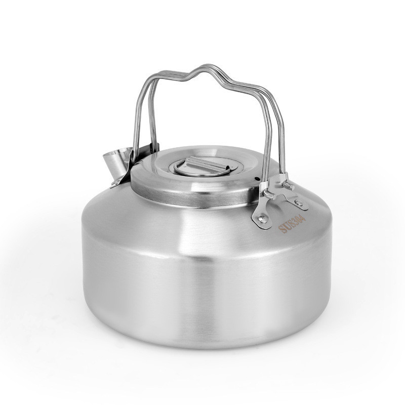 ☍0.9L Stainless Steel Camping Water Kettle Portable Outdoor Hiking ...