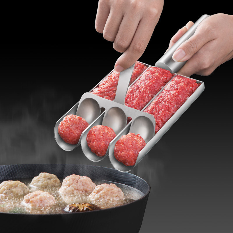 Stainless Steel Meatball Maker Cooking Homemade Tool Mold Round Fish ...